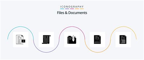 Files And Documents Glyph 5 Icon Pack Including document. analytics. office. file. data 19223731 ...