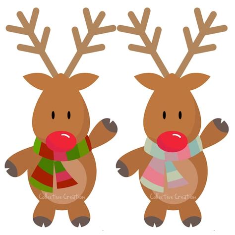 Rudolph the Red Nosed Reindeer Digital Clipart Personal and | Etsy