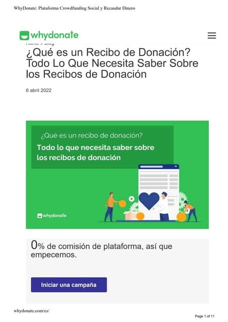 ¿Qué es un Recibo de Donación? | PDF