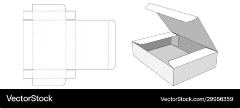 Packaging rectangle box die cut template design Vector Image