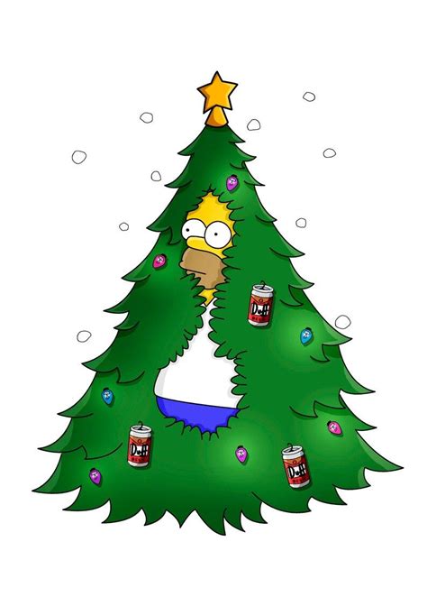 Homer Christmas Tree the Simpsons Funny Christmas Card - Etsy UK ...