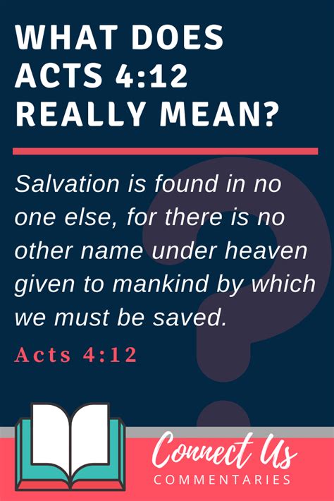 Acts 4:12 Meaning of Salvation Is Found in No One Else – ConnectUS