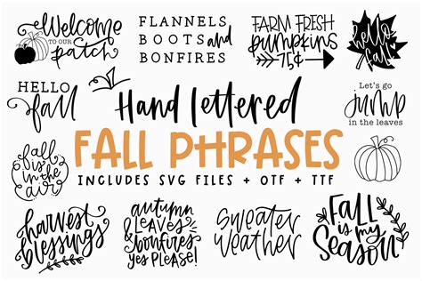 Fall Phrases - SVG and Symbols Font (821211)