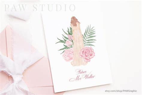 Wedding Clipart Boho Wedding Flowers Png Bride Clip Art Rose - Etsy