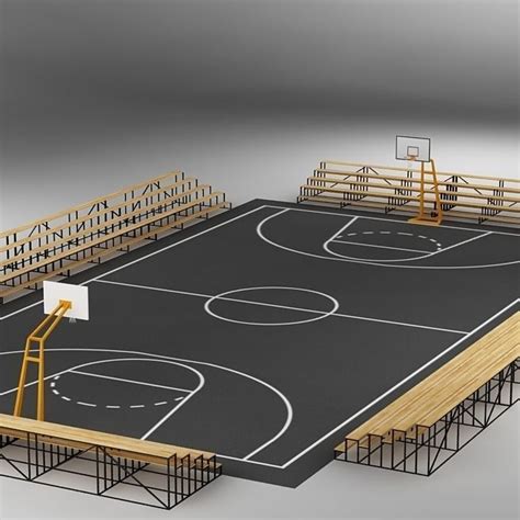 Basketball Court 03 | 3D model | Stadium design, Stadium architecture, Basketball court