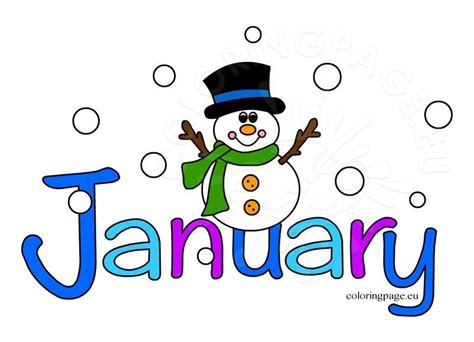 Month Of January Clipart | Coloring Page