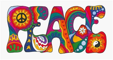 #70s #peace #words #stickers - Psychedelic Peace Sticker , Free Transparent Clipart - ClipartKey