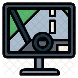 Driving Simulator Icon - Download in Colored Outline Style