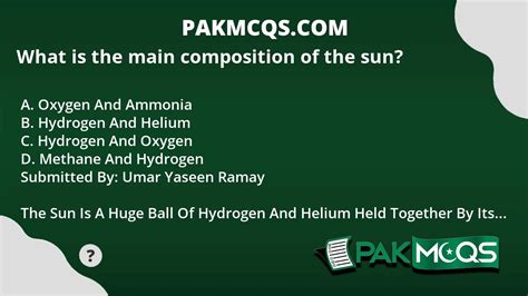 What is the main composition of the sun? - PakMcqs