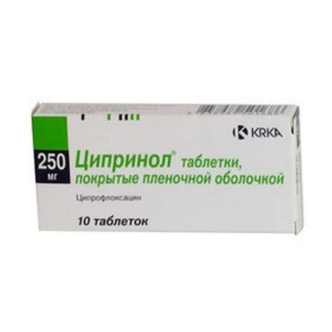 Ciprinol 10 tabl / 250 mg & 500 mg & 750 mg CIPROFLOXACINUM Ципринол - Ears diseases - Medicaments