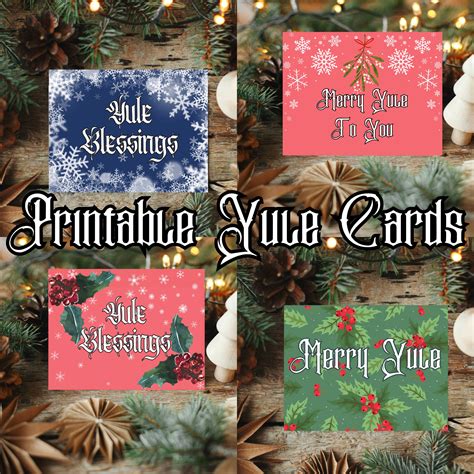 Printable Yule Cards, Yule Cards, Winter Solstice Card, Pagan Yule ... - Worksheets Library