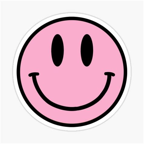 "pink smiley face" Sticker for Sale by maeveamcgregor | Redbubble