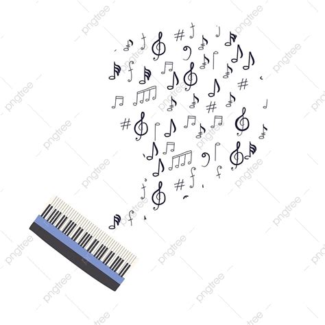 Gambar Ilustrasi Keyboard Musik Dengan Not Musik, Kunci, Brosur, Templat PNG dan Vektor dengan ...