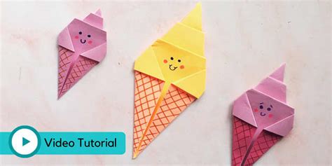 Origami Ice Cream Video Tutorial | Origami For Kids - Twinkl