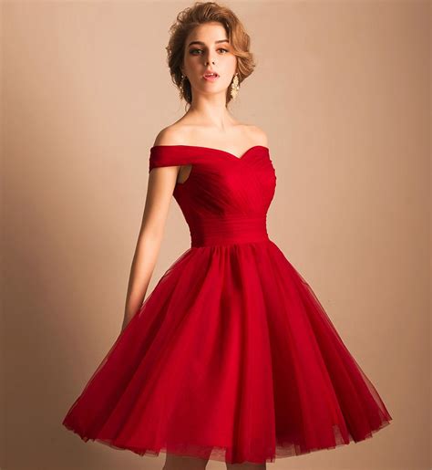 Cute red tulle short A line prom dress, homecoming dresses on Storenvy