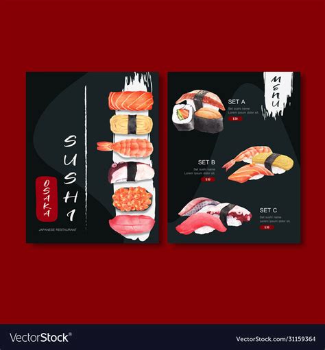 Sushi set menu for restaurant design template Vector Image