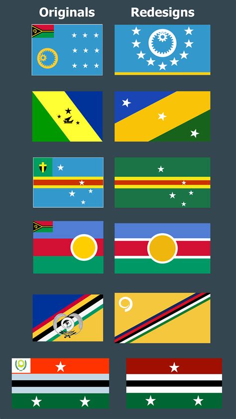 some redesigns for vanuatu's provincial flags. : r/vexillology