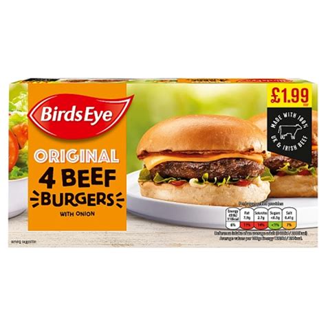 Birds Eye Original 4 Beef Burgers with Onion 227g | SPAR