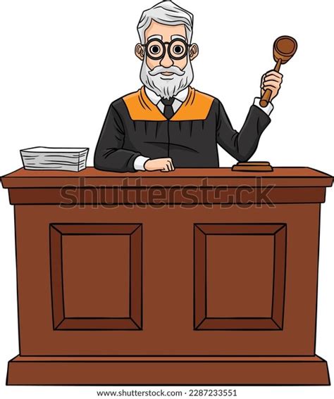 Judge Cartoon Colored Clipart Illustration Stock Vector (Royalty Free ...