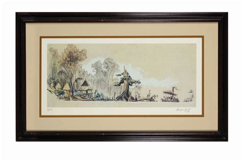 Signed Harper Goff Jungle Cruise Concept Art Print. - Van Eaton Galleries