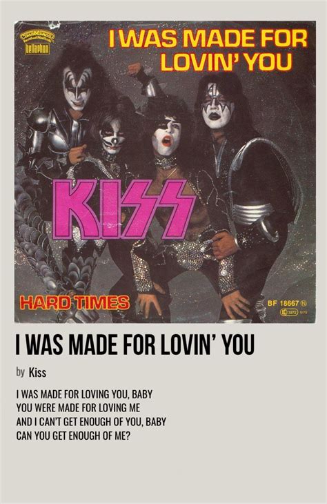 i was made for lovin you | Music poster design, Music poster ideas, Rock band posters