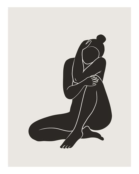 Female figure poster. Feminine concept. Abstract body art design for ...