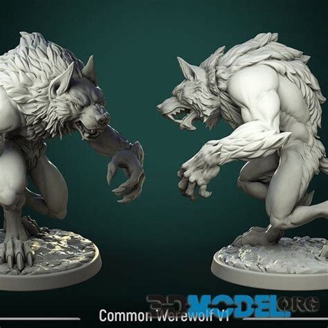 3D Model – White Werewolf Tavern – Common Werewolf V1 – Printable