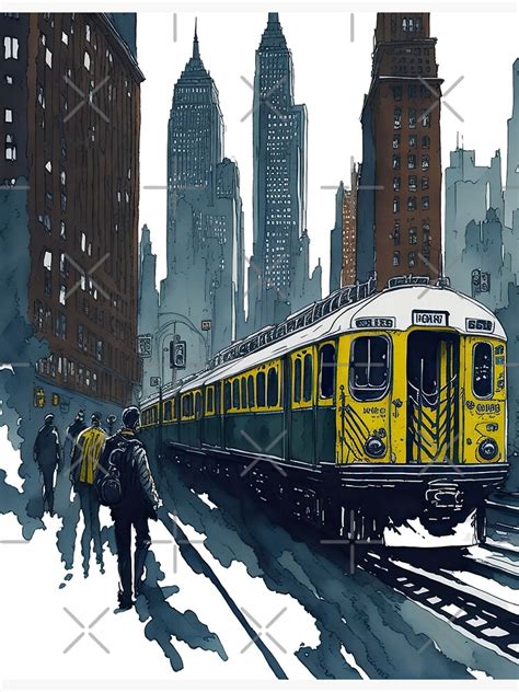 NYC SUBWAY - watercolor Premium Matte Vertical Poster sold by Intrigue ...