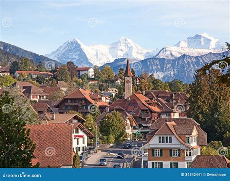 Historical Village In Swiss Alps Stock Image - Image: 34542441