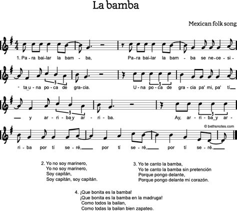 La bamba - Beth's Notes