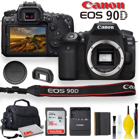 Canon EOS 90D DSLR Camera With Padded Case, Memory Card, and More ...