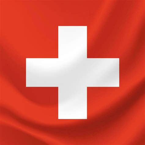 Waved Switzerland flag. Swiss flag. Vector emblem of Switzerland ...