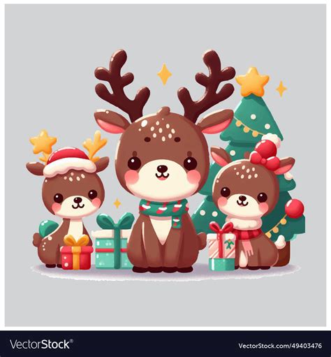 Cute christmas reindeer file Royalty Free Vector Image