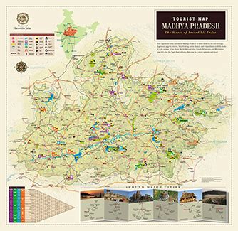 Tourist map of Madhya Pradesh