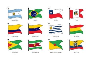 Free Vector | Flat design south america flags element collection