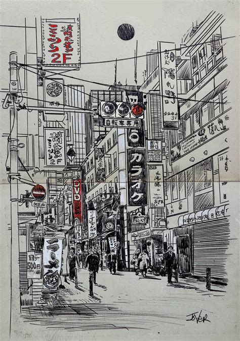 a tokyo moment Drawing by LOUI JOVER | Saatchi Art