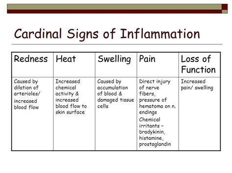 cardinal signs of inflammation Diagram | Quizlet