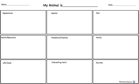 Graphic Organizer Templates For Animal Research - Classroom Freebies