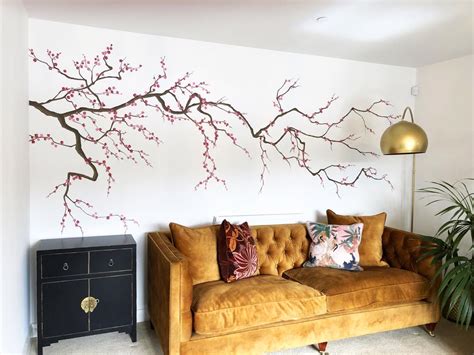 Japanese Cherry Blossom Chinoiserie Mural