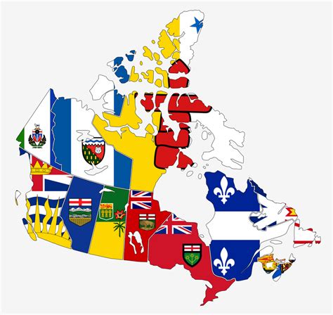 flag map of canada - provinces and territories [slightly revised] : MapPorn