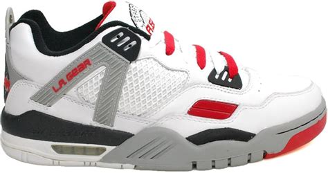 LA Gear Mens 1989-1990 Unstoppable MVP White/Red/Black Leather 6.5 US: Amazon.ca: Shoes & Handbags