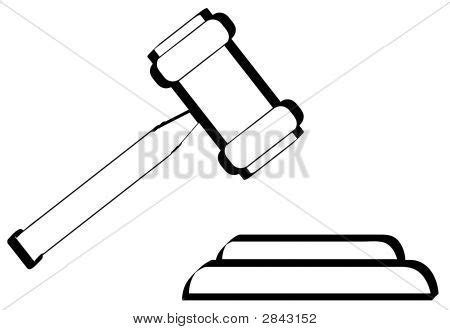 Gavel Outline Image & Photo | Bigstock