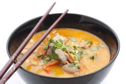 creamy soup in bowl with chopsticks - Free Stock Image