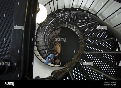 Spiral staircase in lighthouse Stock Photo - Alamy