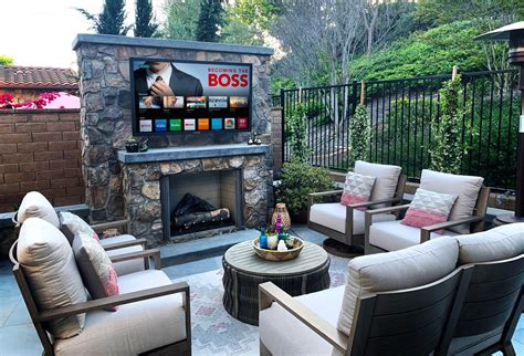 Outdoor TV Pictures | SkyVue Outdoor TVs | Patio design, Patio tv, Backyard