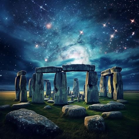 Premium AI Image | Stonehenge Wiltshire under the night sky