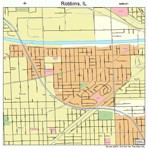 Robbins Illinois Street Map 1764616