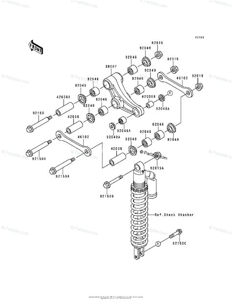 Kawasaki Motorcycle 1994 OEM Parts Diagram for Suspension | Partzilla.com