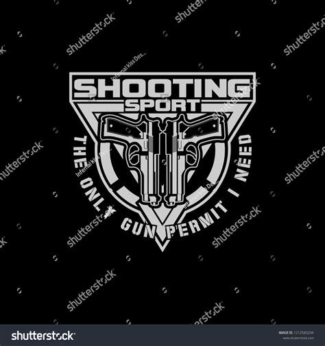 Gun Pistol Vector Template Shooting Sport Stock Vector (Royalty Free ...