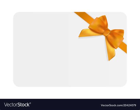 Blank gift card template with orange bow Vector Image